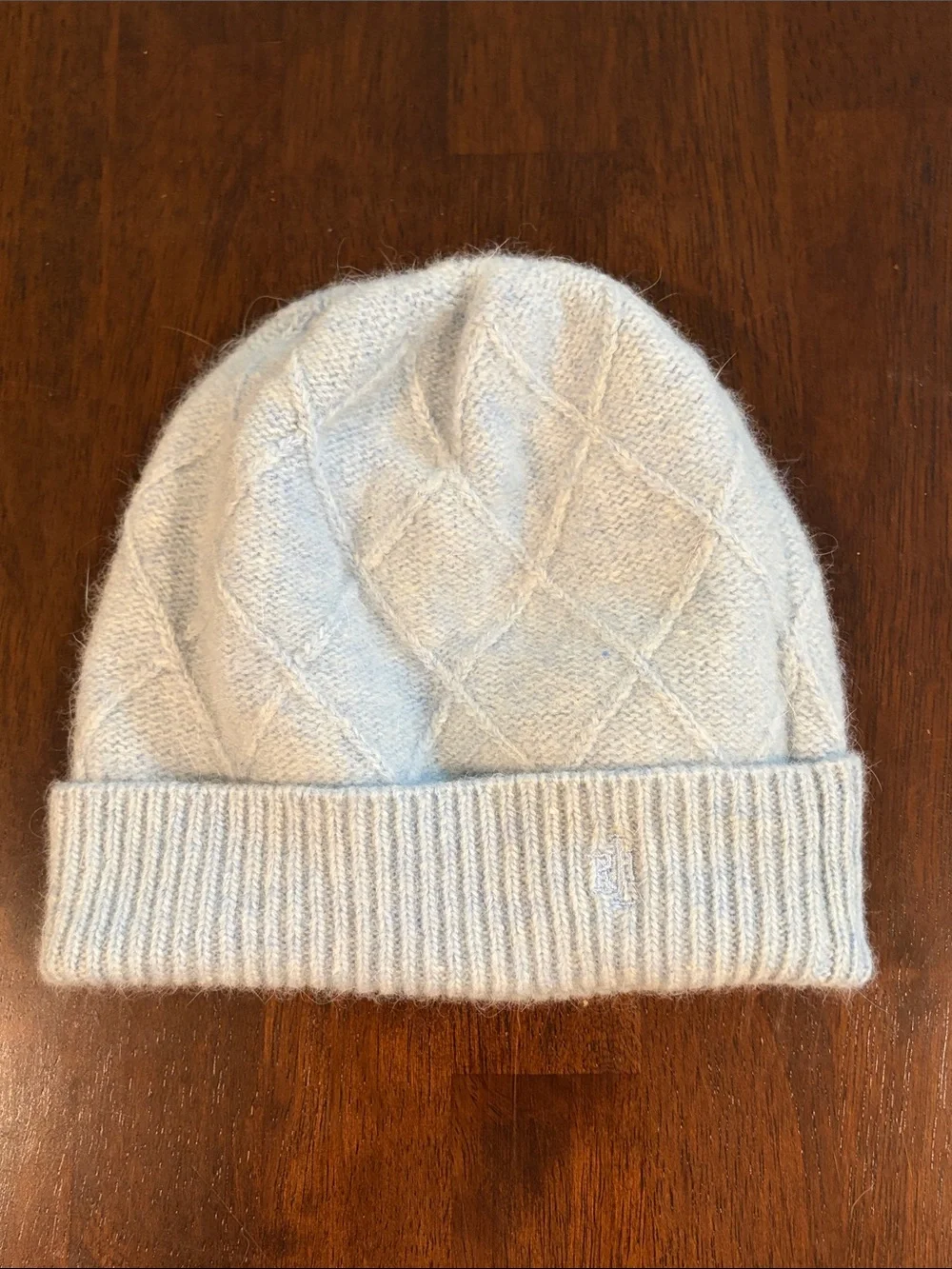 Ralph Lauren Rabbit Hair Wool Kids Diamond-Knit Beanie